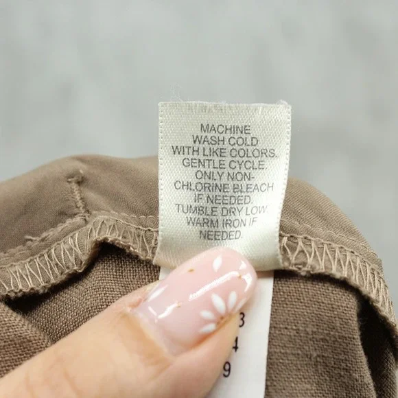 JJ ill Pants Women 16 Linen Wide Leg Pockets Pleated Lagenlook Boxy Relaxed Zip - Picture 10 of 11